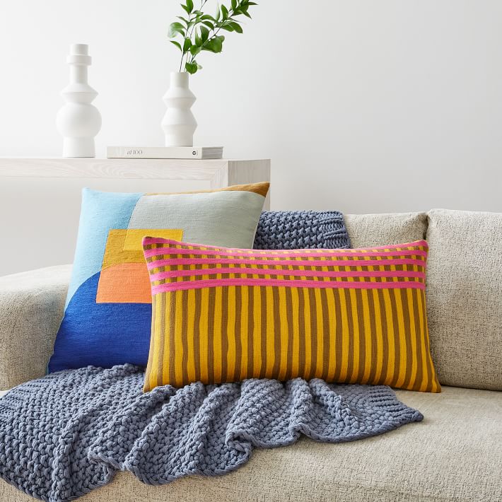 Outdoor Pillows West Elm Round Pillow WEST ELM POP STRIPE INDOOR