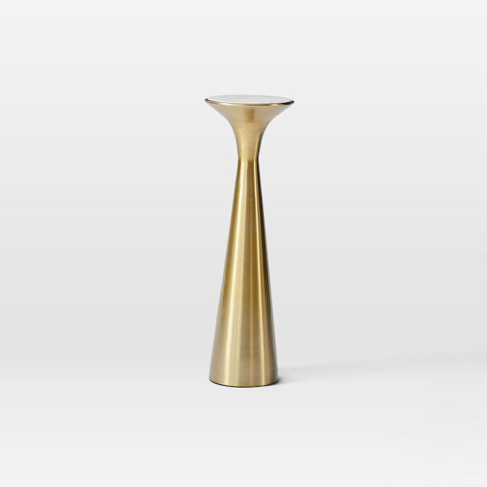 West Elm Silhouette Marble Pedestal Drink Table (7")