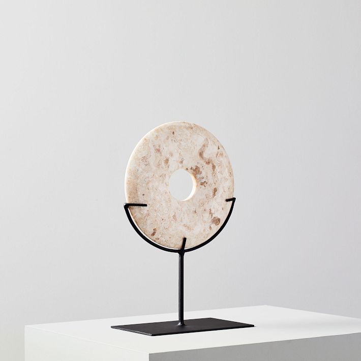 White Marble Disc on Stand