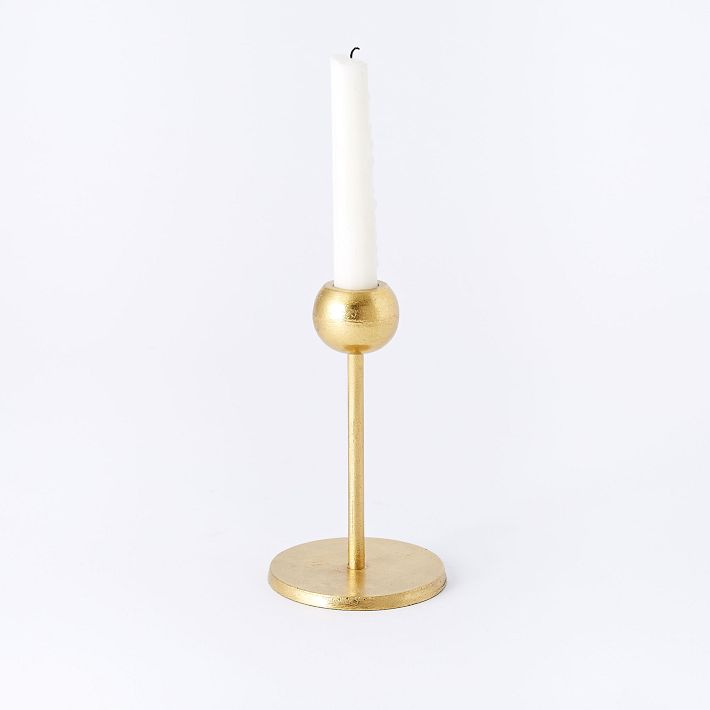 Modern Brass Metal Candleholders Medium