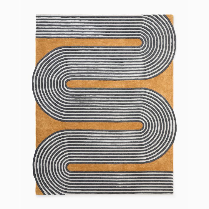 Swoosh Tufted Wool Rug