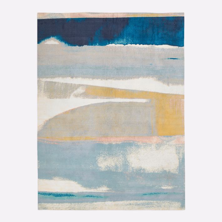 Open Box: Sunkissed Landscape Rug, 9x12, Glass Blue