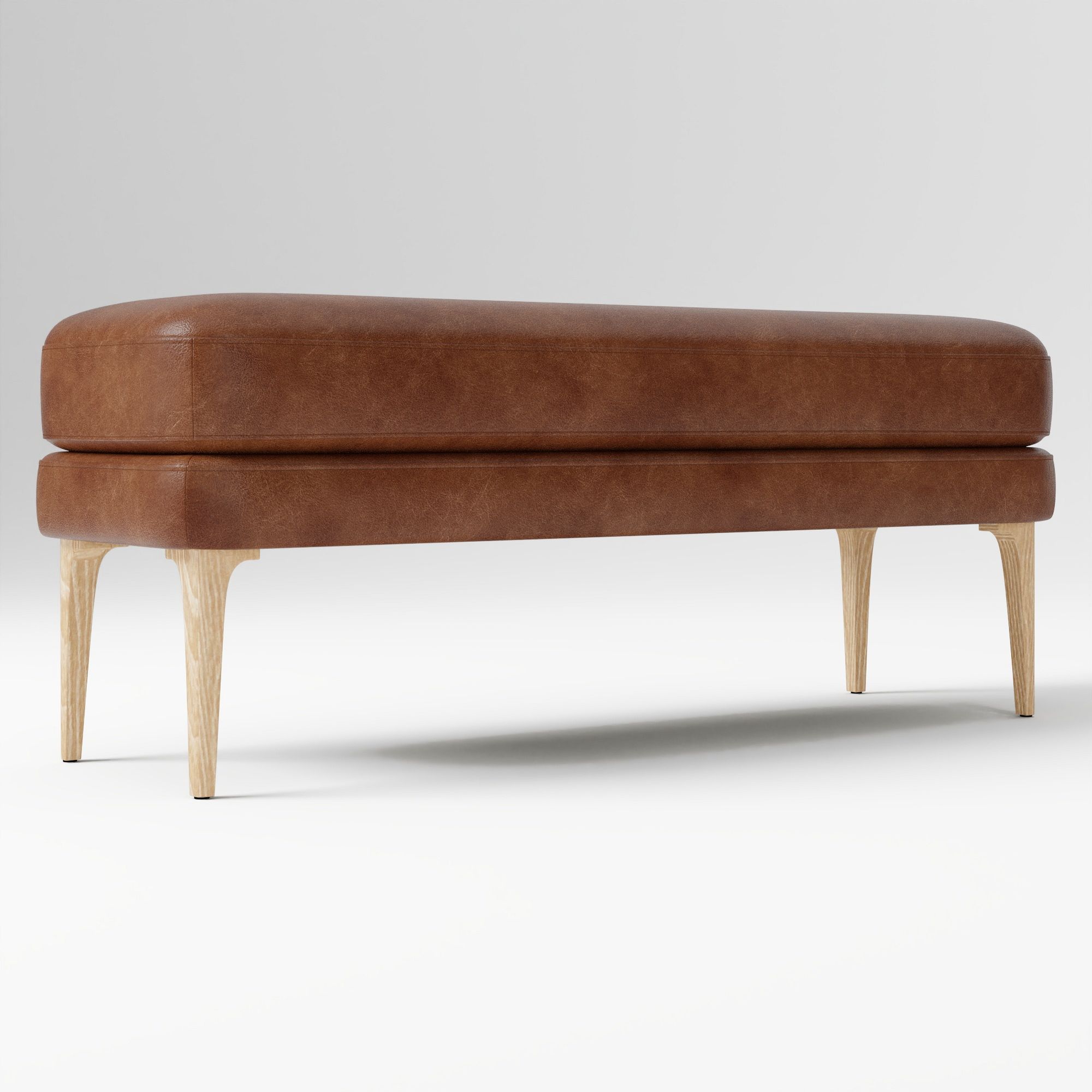 Auburn 60 Inch Bench Saddle Leather Nut Cool Walnut