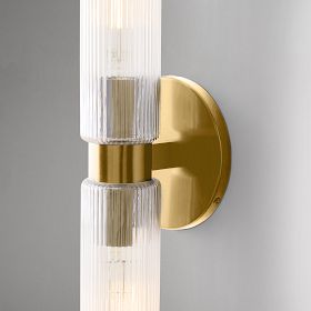 Fluted Double Long Indoor/Outdoor Sconce (3")