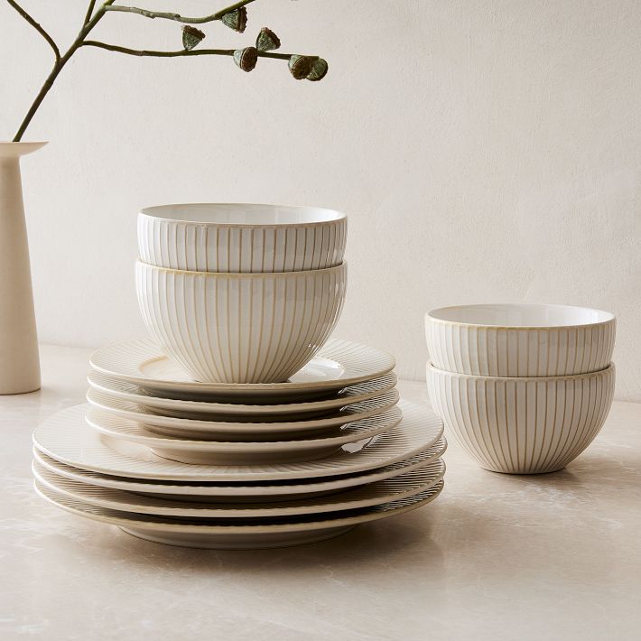 Textured Stoneware Dinnerware (Set of 16)