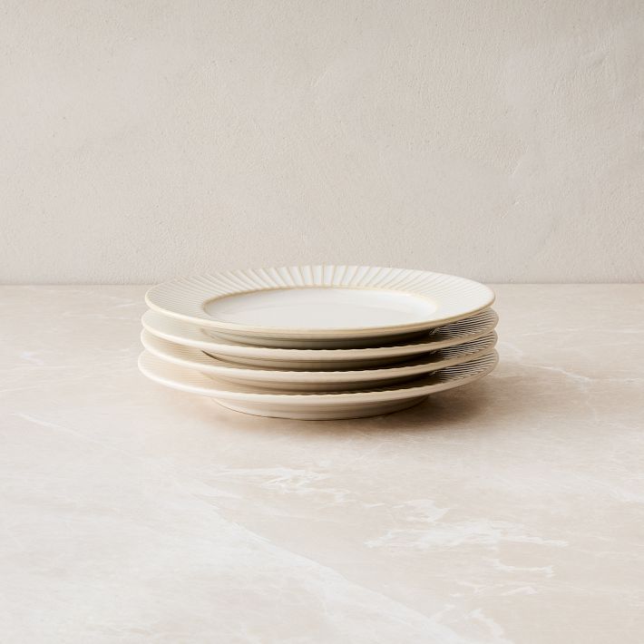 Textured Stoneware Salad Plate Set of 4 - Modern Elegance