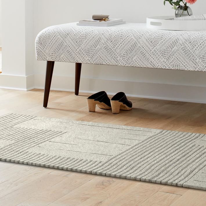 Painted Mixed Stripes Wool Rug | West Elm