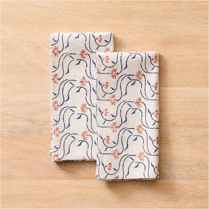 Soil to Studio Juhi Block-Printed Linen Napkins (Set of 2)
