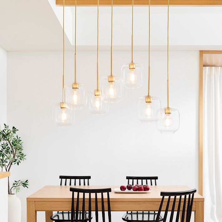 Sculptural 7-Light Pebble Chandelier