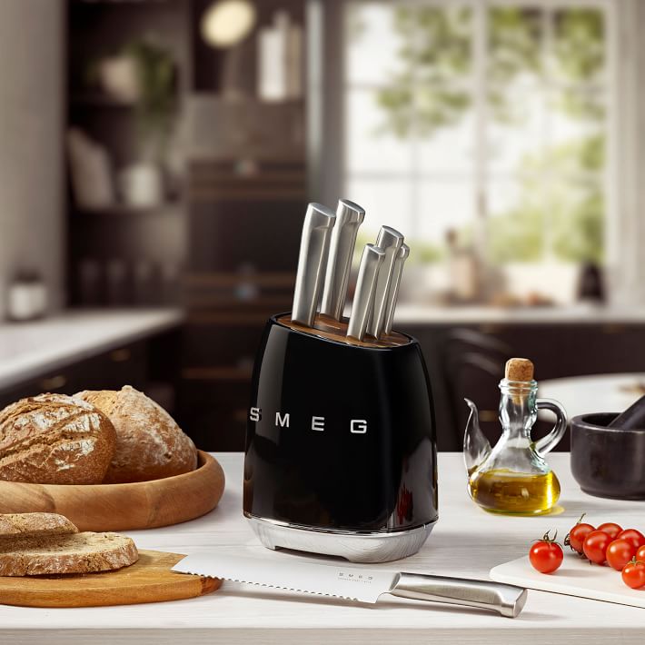 Amazon.com: SMEG Stainless Steel Knife Block Set: Home & Kitchen