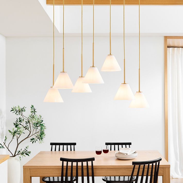 Sculptural 7-Light Cone Chandelier
