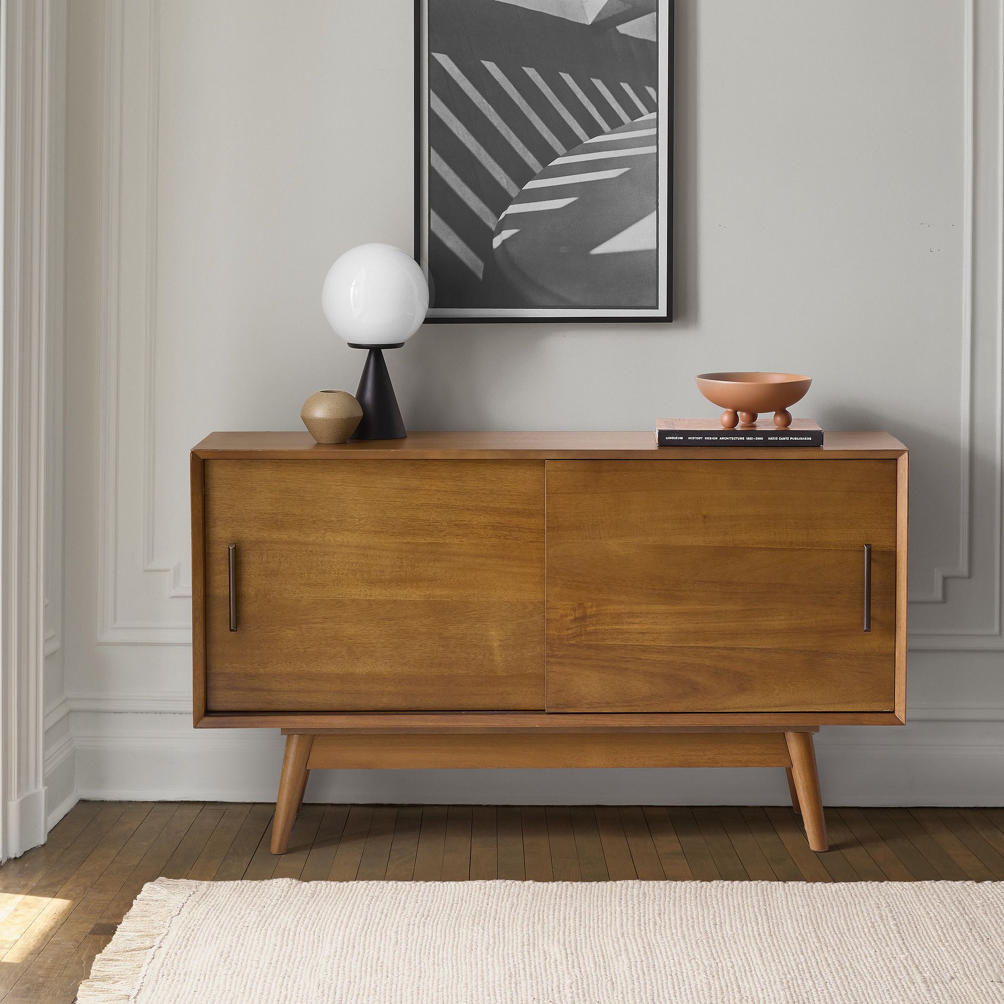 Mid-Century Narrow Media Console 48" - Stylish Storage