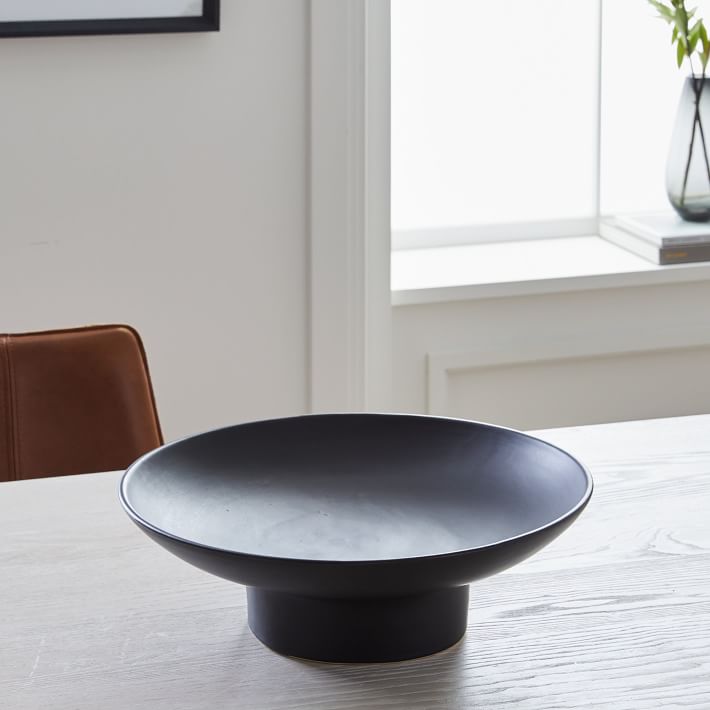 Pure Ceramic Footed Decorative Bowl