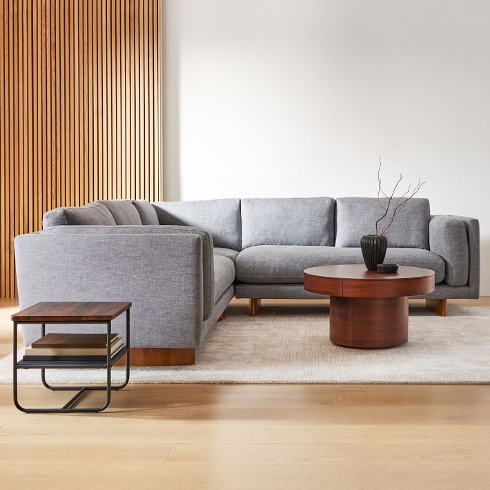 Anton 3-Piece L-Shaped Sectional (104&quot;) - Wood Legs