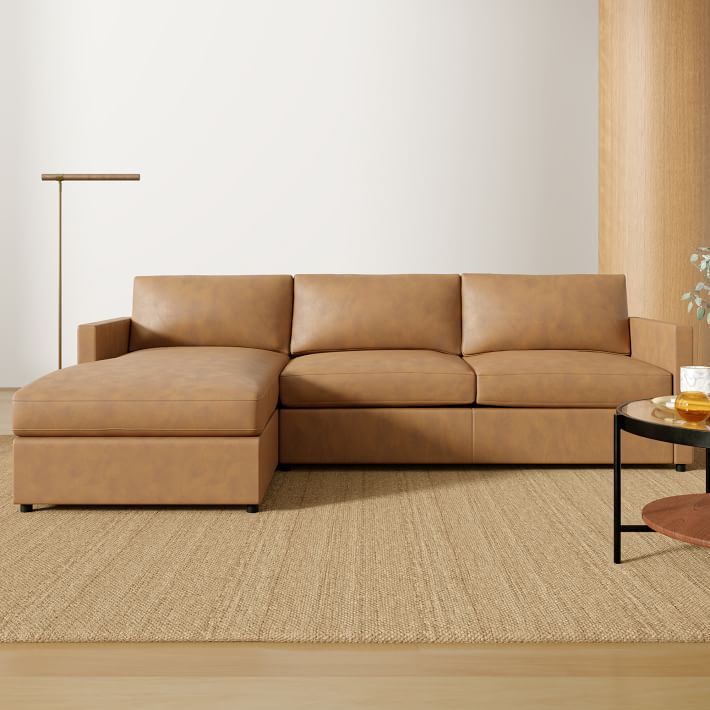 Harris Leather 2-Piece Sleeper Sectional w/ Storage Chaise (108&quot;)