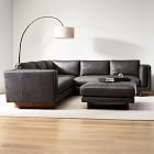 Anton Leather 3-Piece L-Shaped Sectional (104&quot;) - Wood Legs