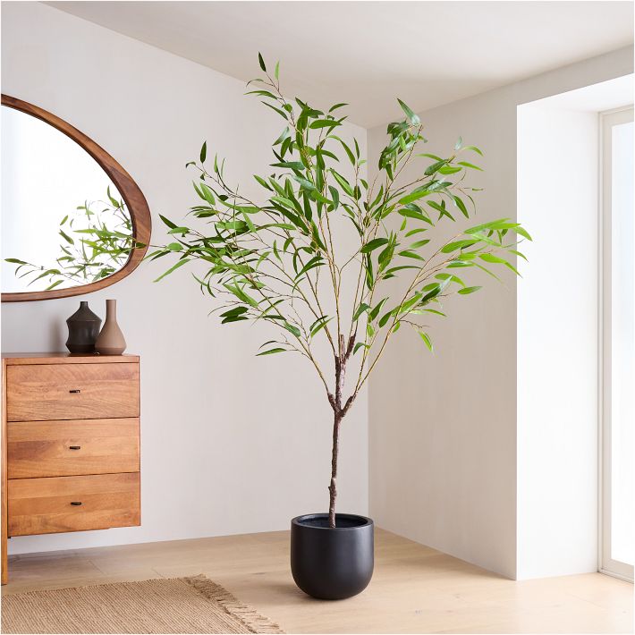 Faux Potted Eucalyptus Tree