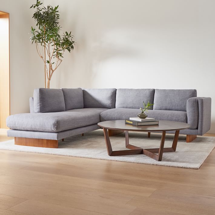Anton 2-Piece Bumper Chaise Sectional (104&quot;) - Wood Legs