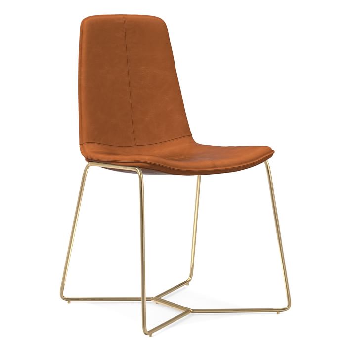 Slope Leather Dining Chair - Saddle (Set of 2)