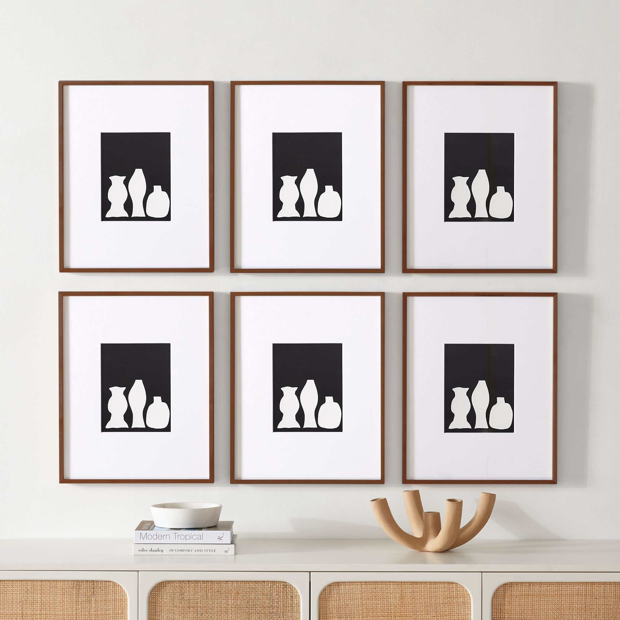 Multi-Mat Wood Gallery Frame, Walnut, 5x7