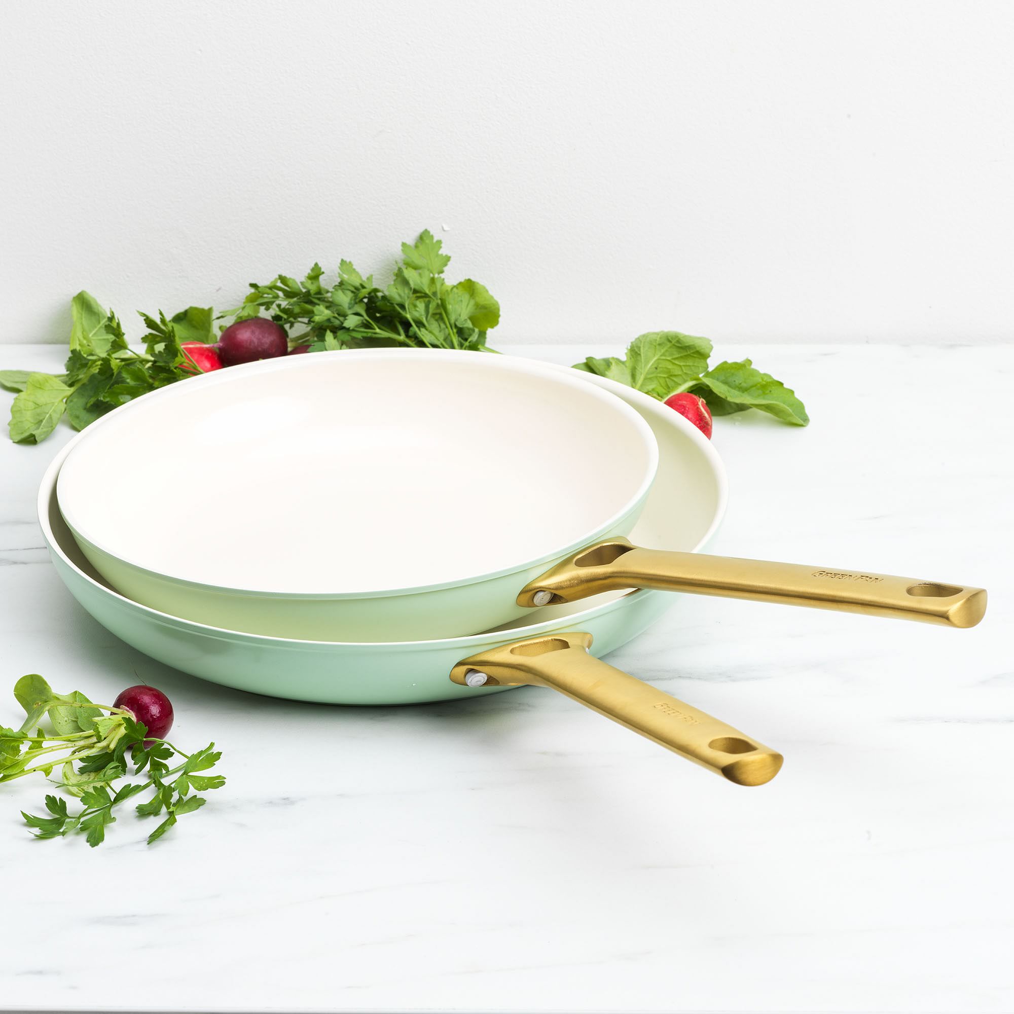 GreenPan Reserve Healthy Ceramic Nonstick 10 and 12 Frypan Set, Taupe