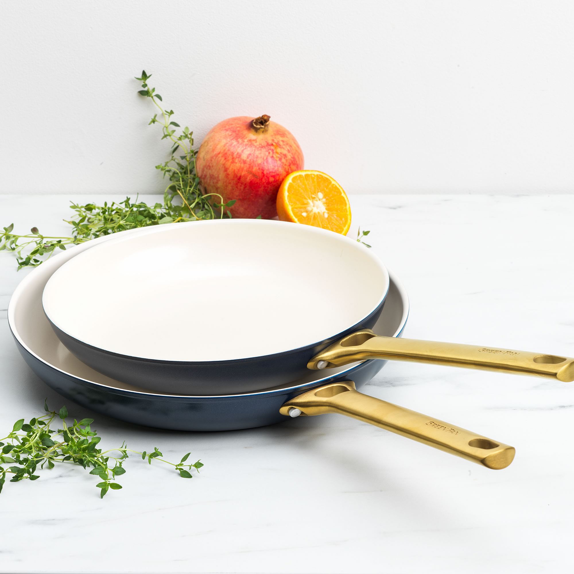 GreenPan Reserve Healthy Ceramic Nonstick 10 and 12 Frypan Set, Taupe