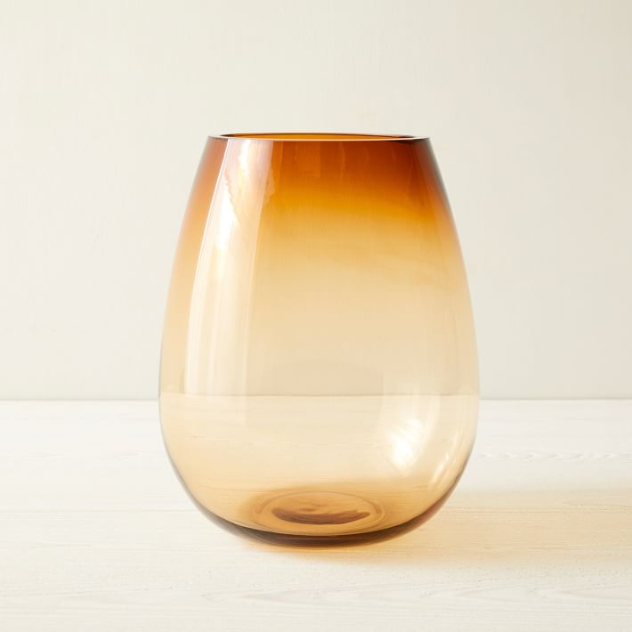 Foundations Large Glass Vase in Golden Oak