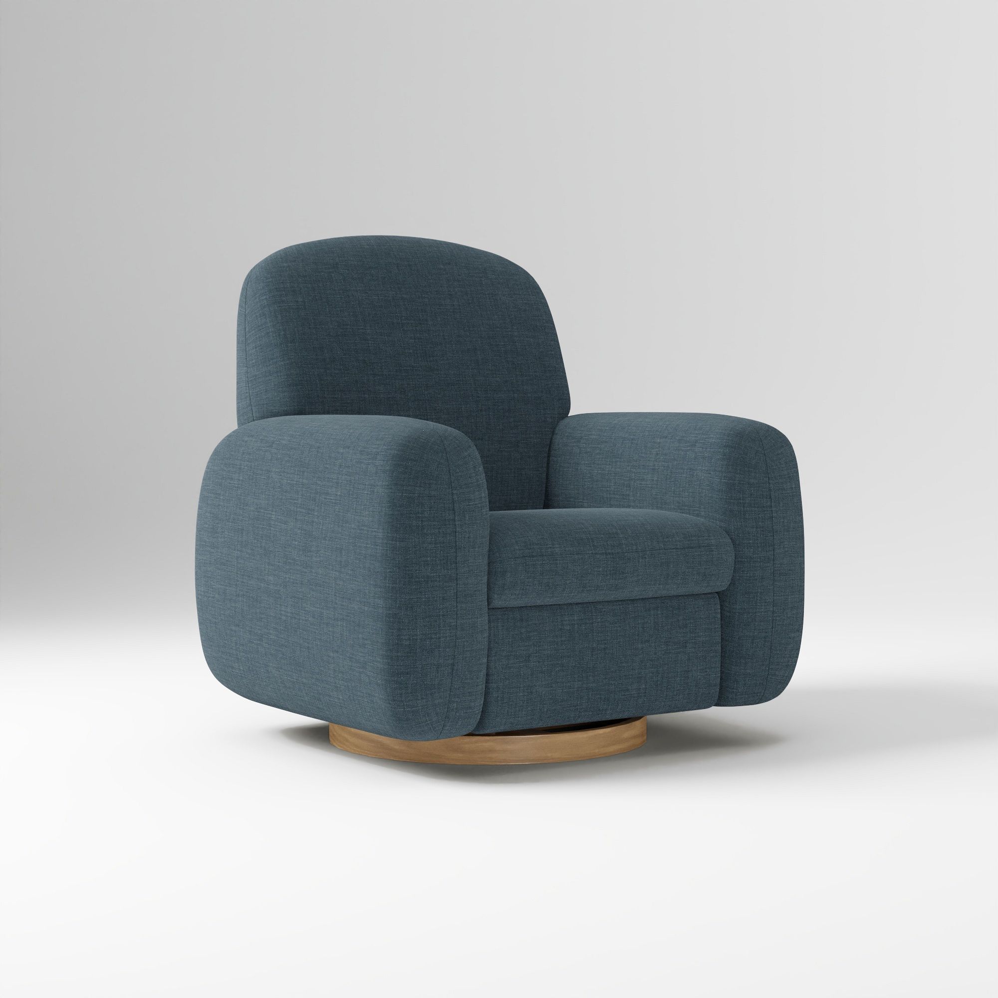 Elora Swivel Glider, Yarn Dyed Linen Weave Alabaster Blonde