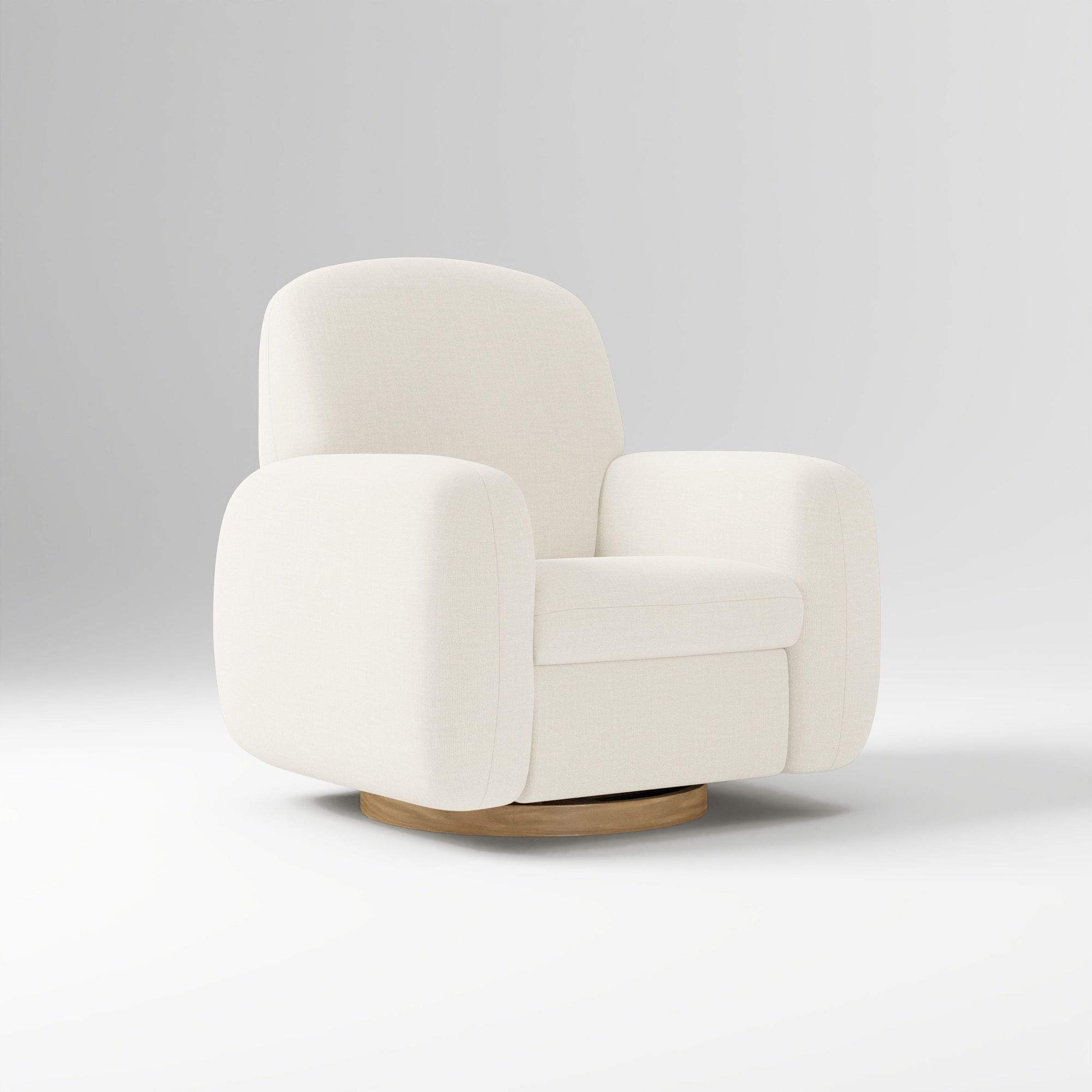 Elora Swivel Glider, Yarn Dyed Linen Weave Alabaster Blonde
