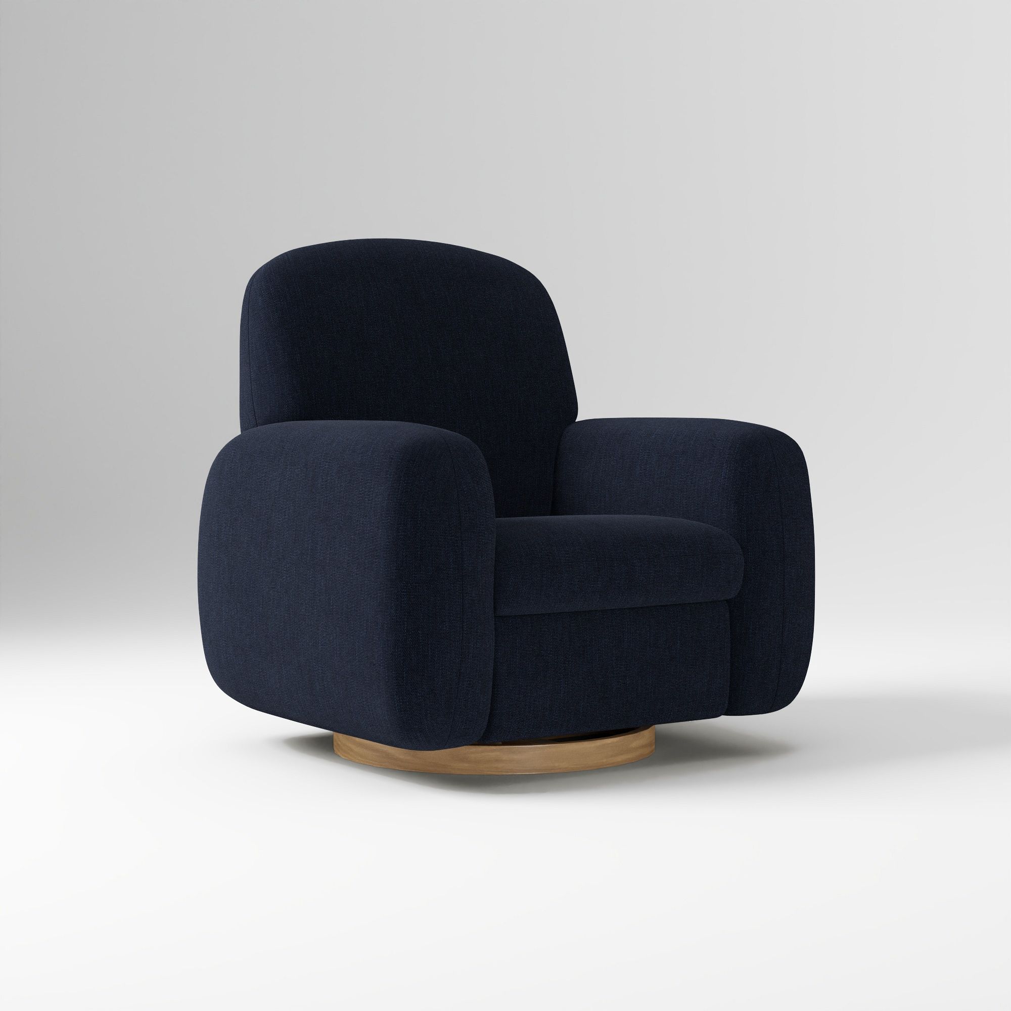 Elora Swivel Glider, Yarn Dyed Linen Weave Alabaster Blonde