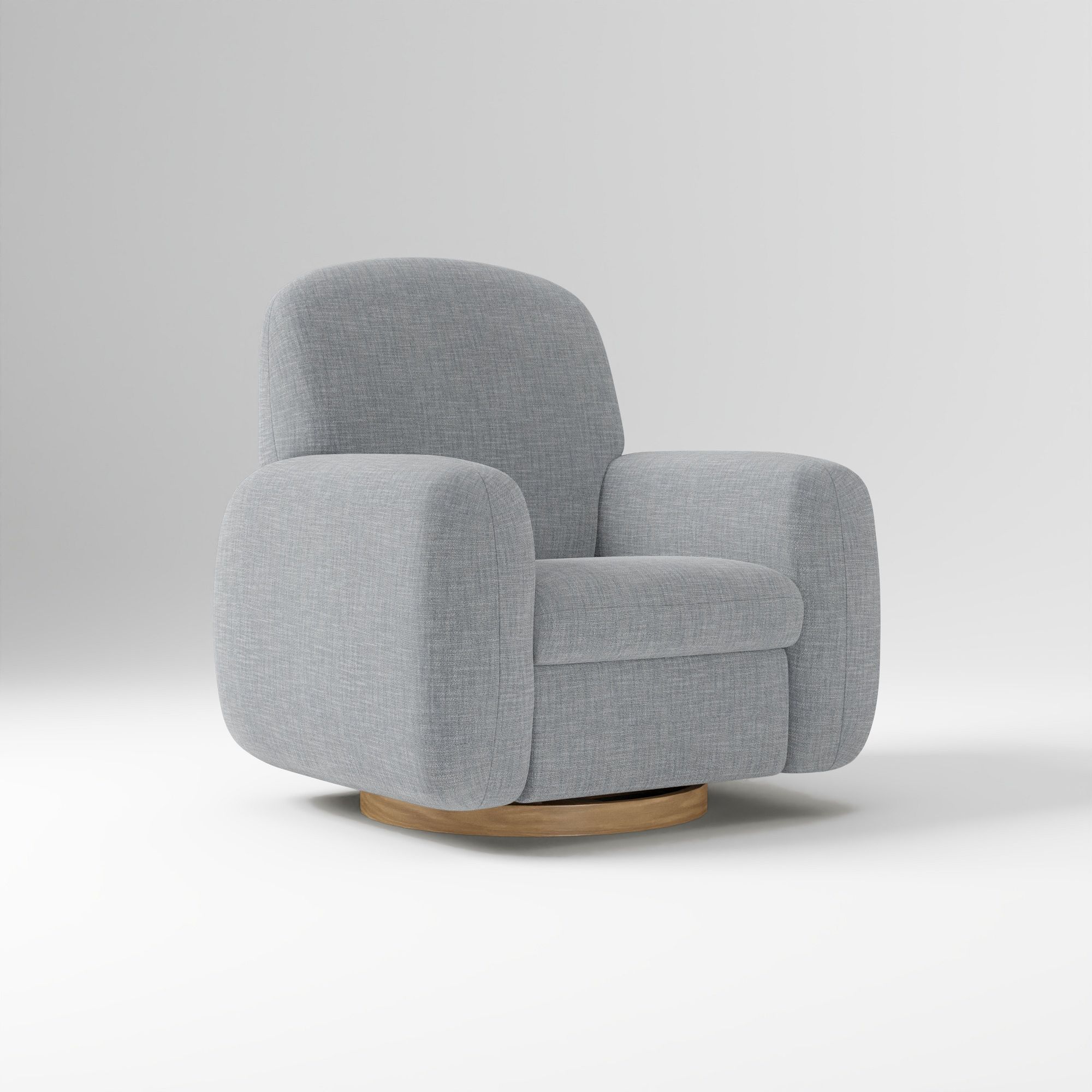Elora Swivel Glider, Yarn Dyed Linen Weave Alabaster Blonde