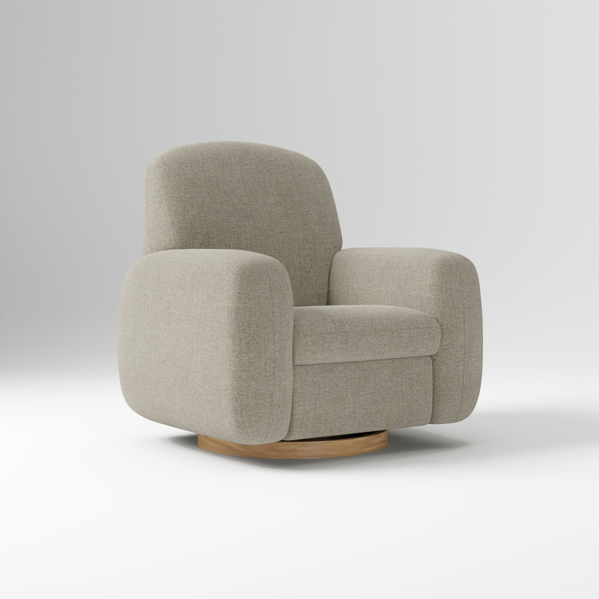 Elora Swivel Glider, Yarn Dyed Linen Weave Alabaster Blonde