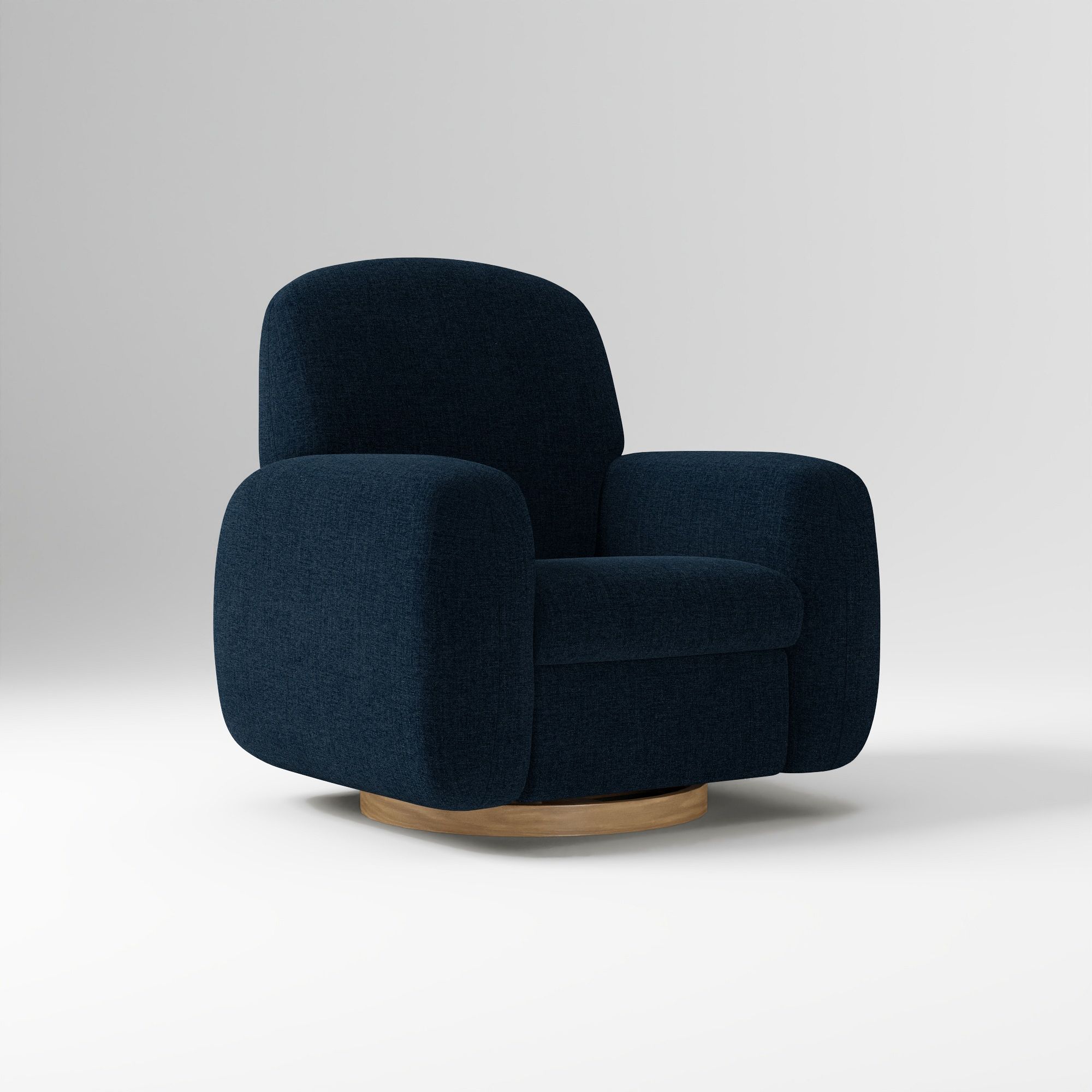 Elora Swivel Glider, Yarn Dyed Linen Weave Alabaster Blonde