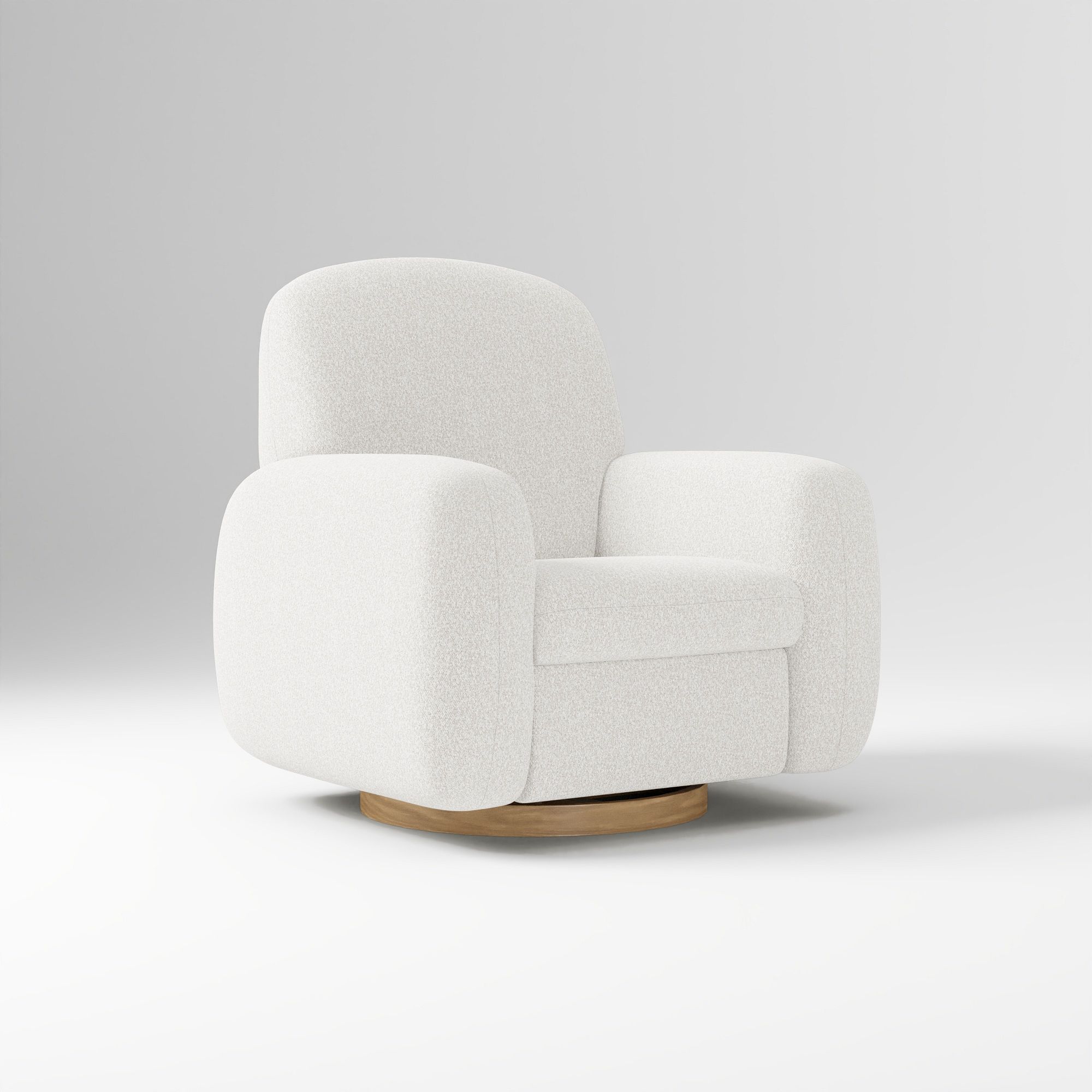Elora Swivel Glider, Yarn Dyed Linen Weave Alabaster Blonde