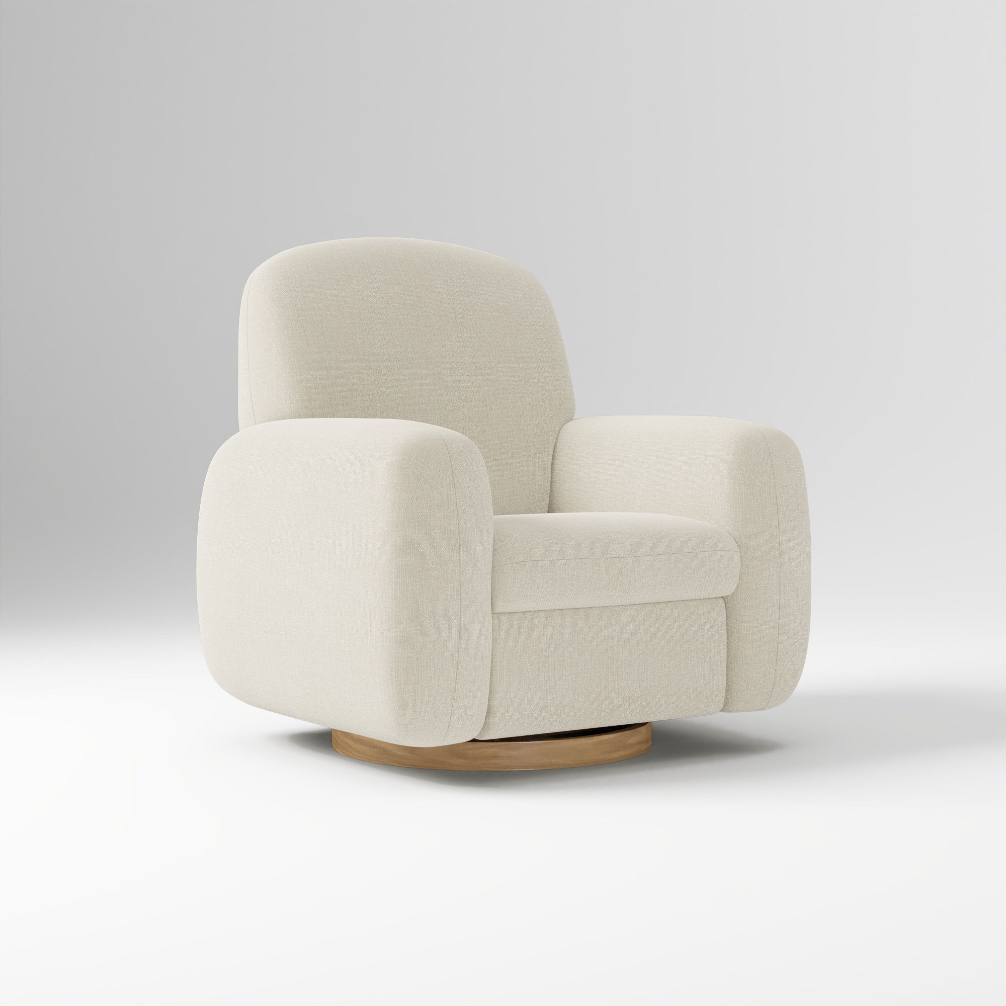 Elora Swivel Glider, Yarn Dyed Linen Weave Alabaster Blonde