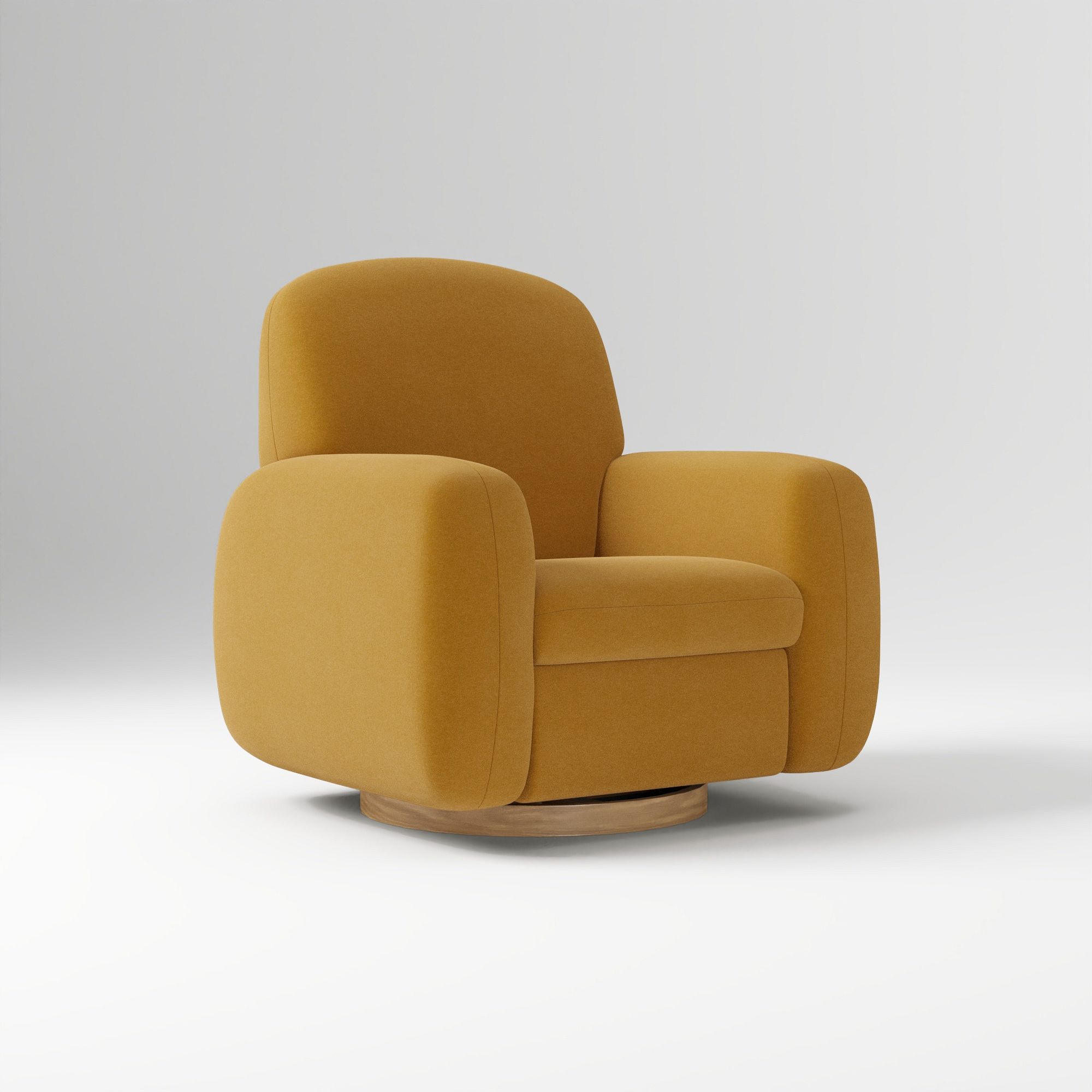 Elora Swivel Glider, Yarn Dyed Linen Weave Alabaster Blonde