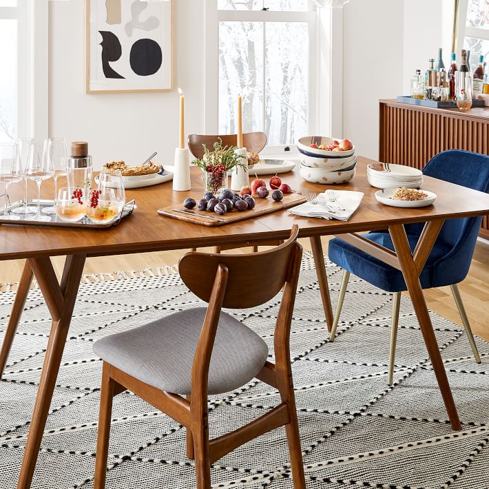 Extra Deep Mid-Century Extendable Dining Table (72 Extra Deep Mid-Century Extendable Dining Table (72