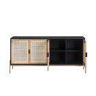 Lofted Rattan &amp; Wood Buffet (37.5&quot;&ndash;72&quot;)