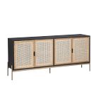 Lofted Rattan &amp; Wood Buffet (37.5&quot;&ndash;72&quot;)