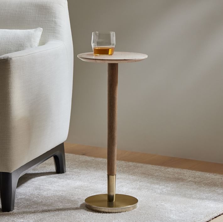Mid-Century Marble Drink Table