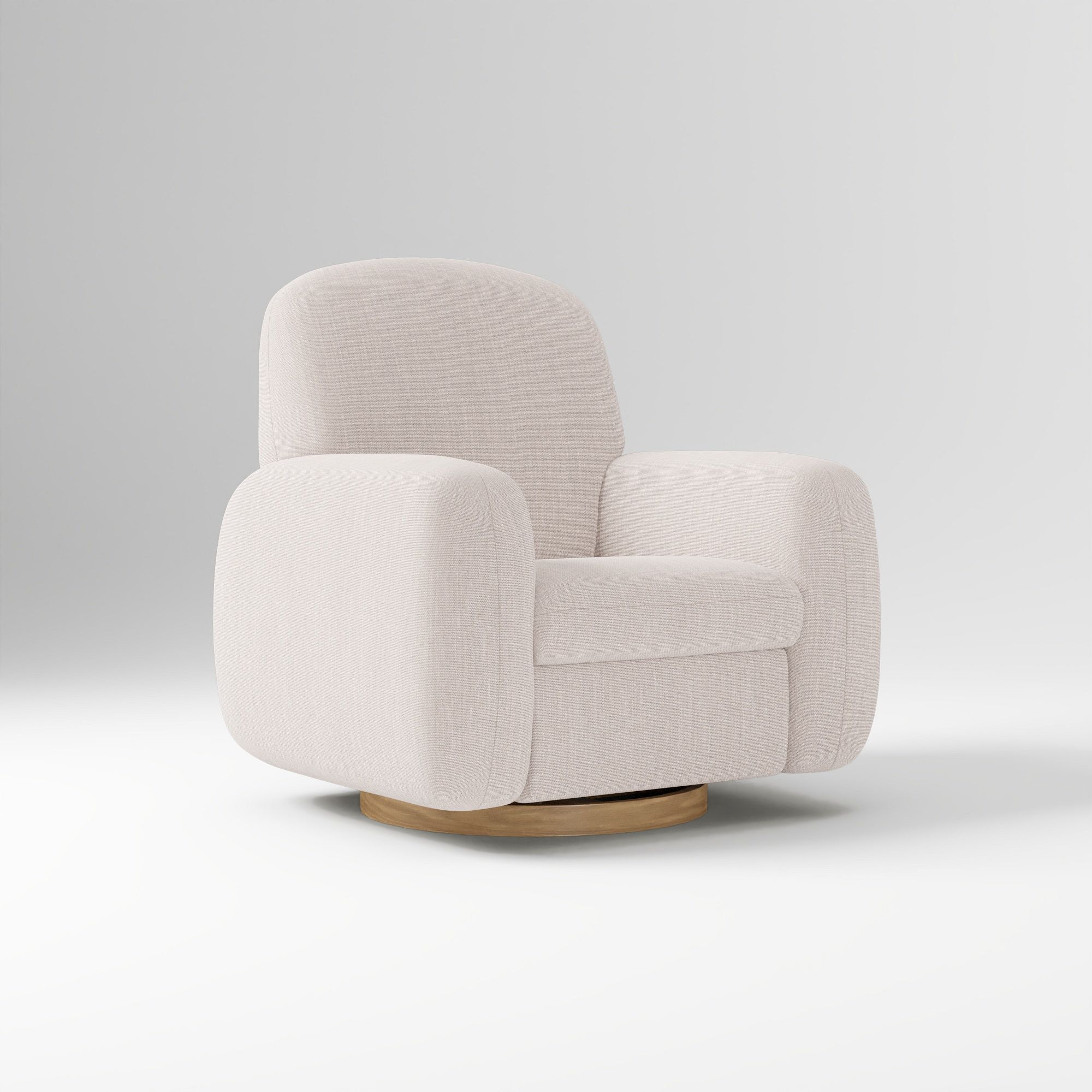Elora Swivel Glider, Yarn Dyed Linen Weave Alabaster Blonde