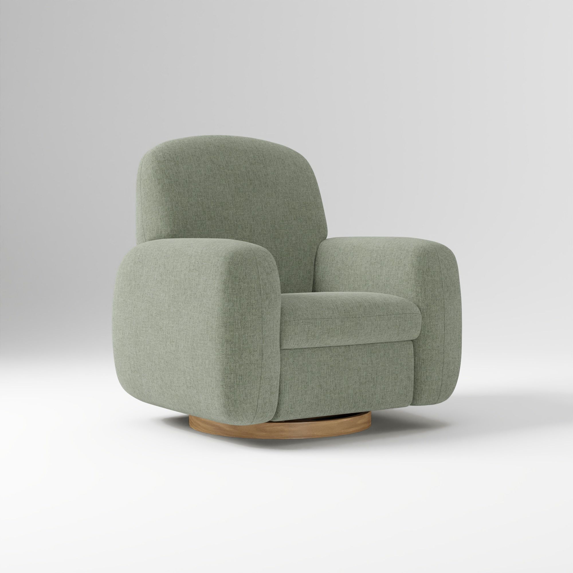 Elora Swivel Glider, Yarn Dyed Linen Weave Alabaster Blonde