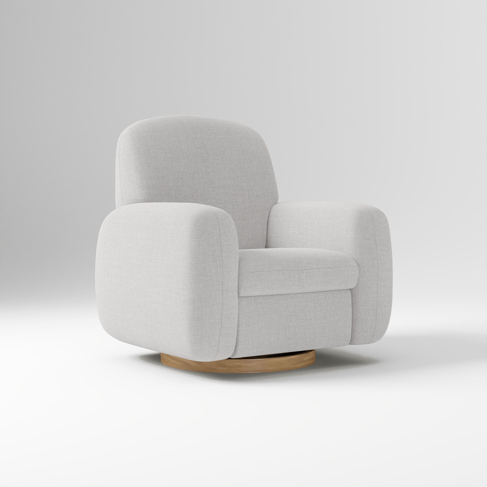 Elora Swivel Glider, Yarn Dyed Linen Weave Alabaster Blonde