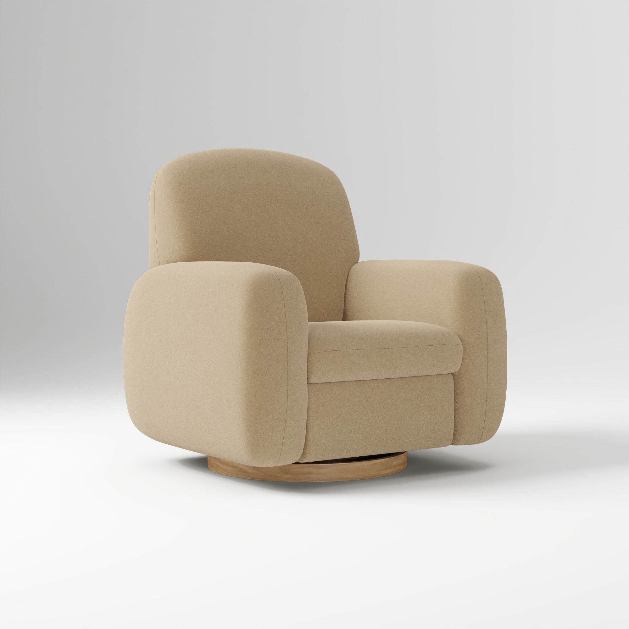 Elora Swivel Glider, Yarn Dyed Linen Weave Alabaster Blonde