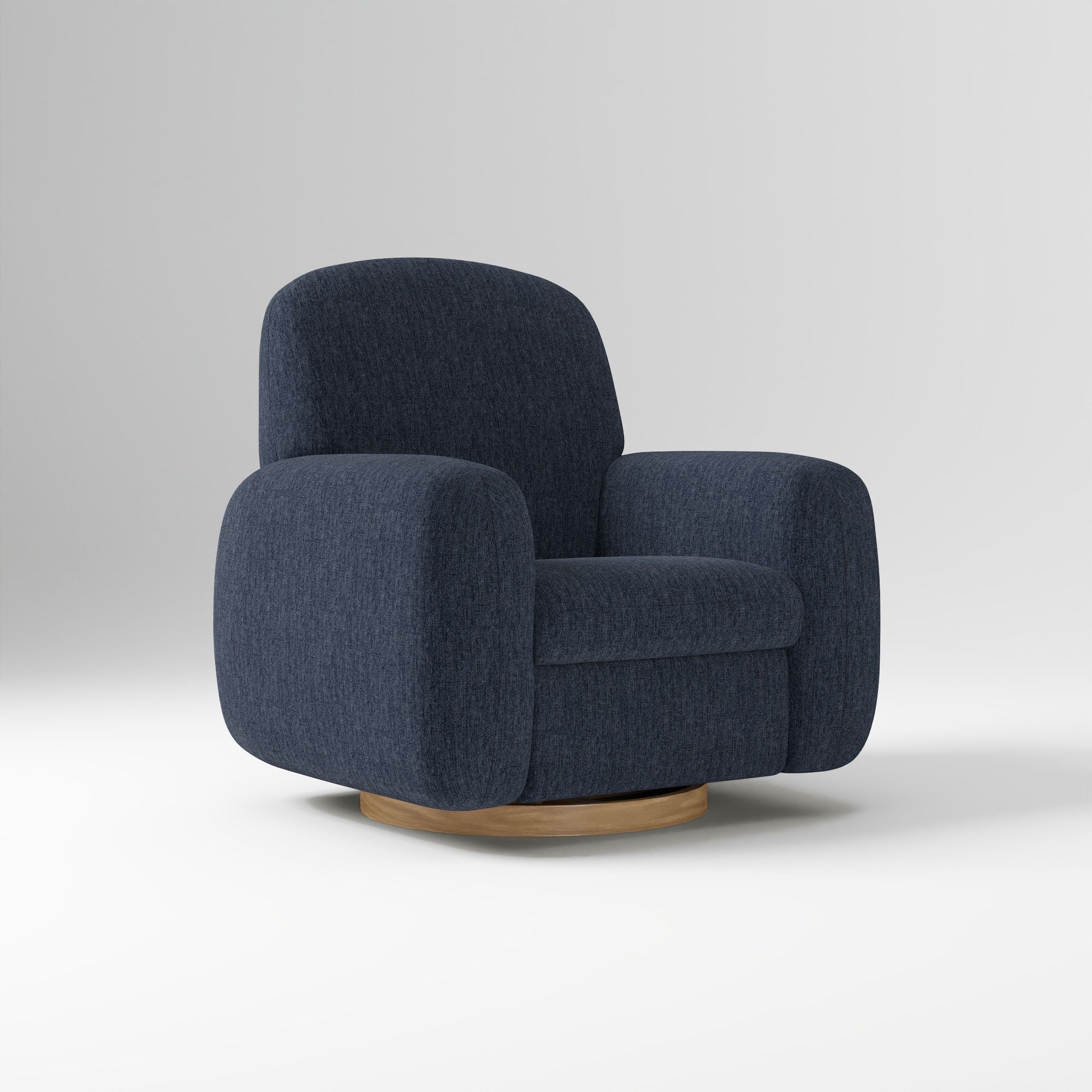 Elora Swivel Glider, Yarn Dyed Linen Weave Alabaster Blonde