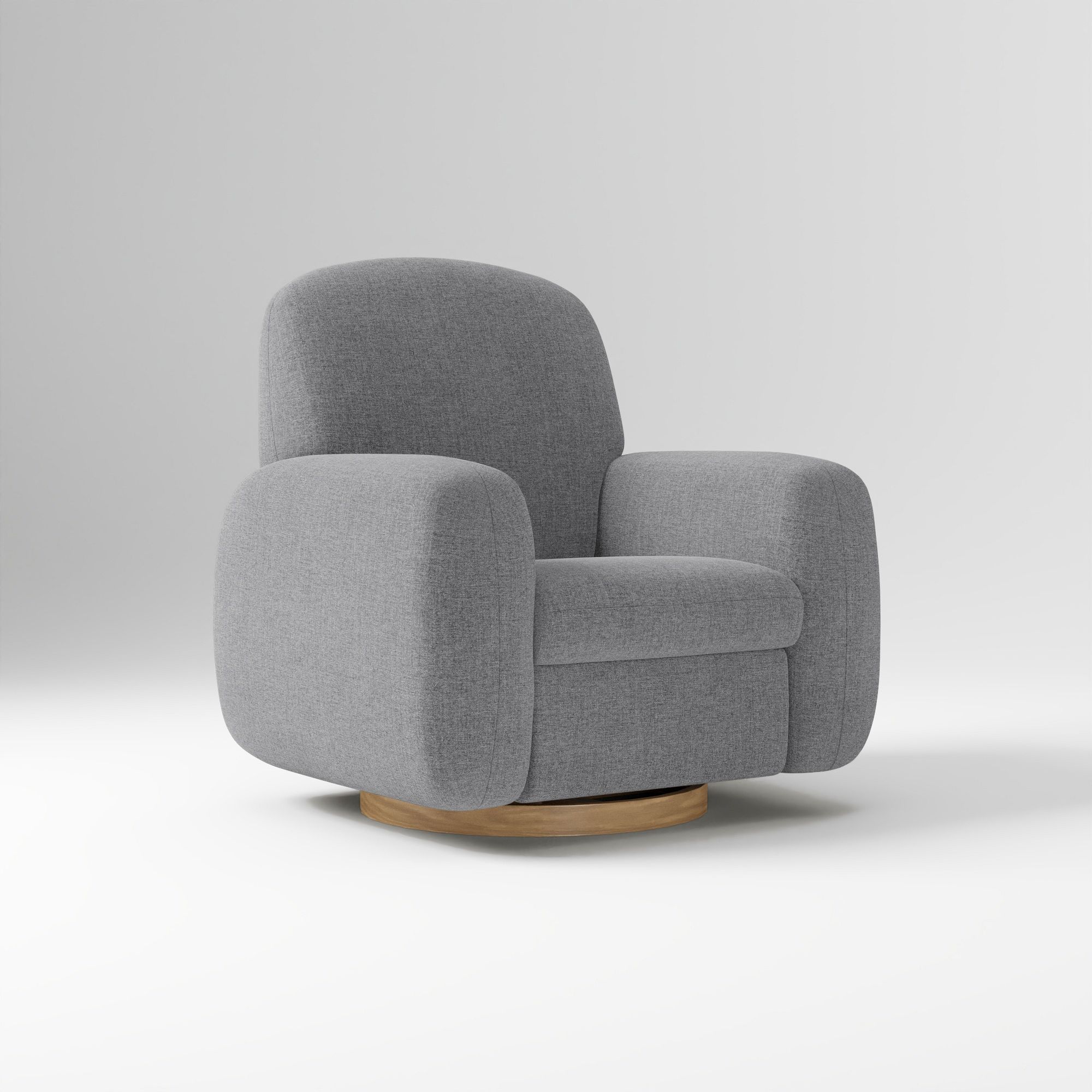 Elora Swivel Glider, Yarn Dyed Linen Weave Alabaster Blonde