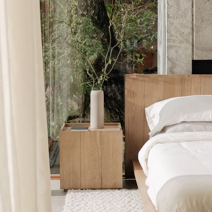 Modern Paneled Wood Nightstand (18&quot;)