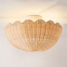 Rattan Bubble Flush Mount (18")