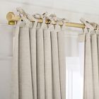 European Flax Linen Blackout Curtain w/ Tie Top