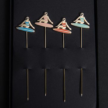 Surfer Cocktail Picks Set Of 4